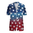 thumbnail image 5 of Guluxicc 2 Piece Outfit Sets for Women 4th of July Short Sleeve Cardigan Matching Shorts with Pockets Casual Beach Sets for Summer Holiday, 5 of 5