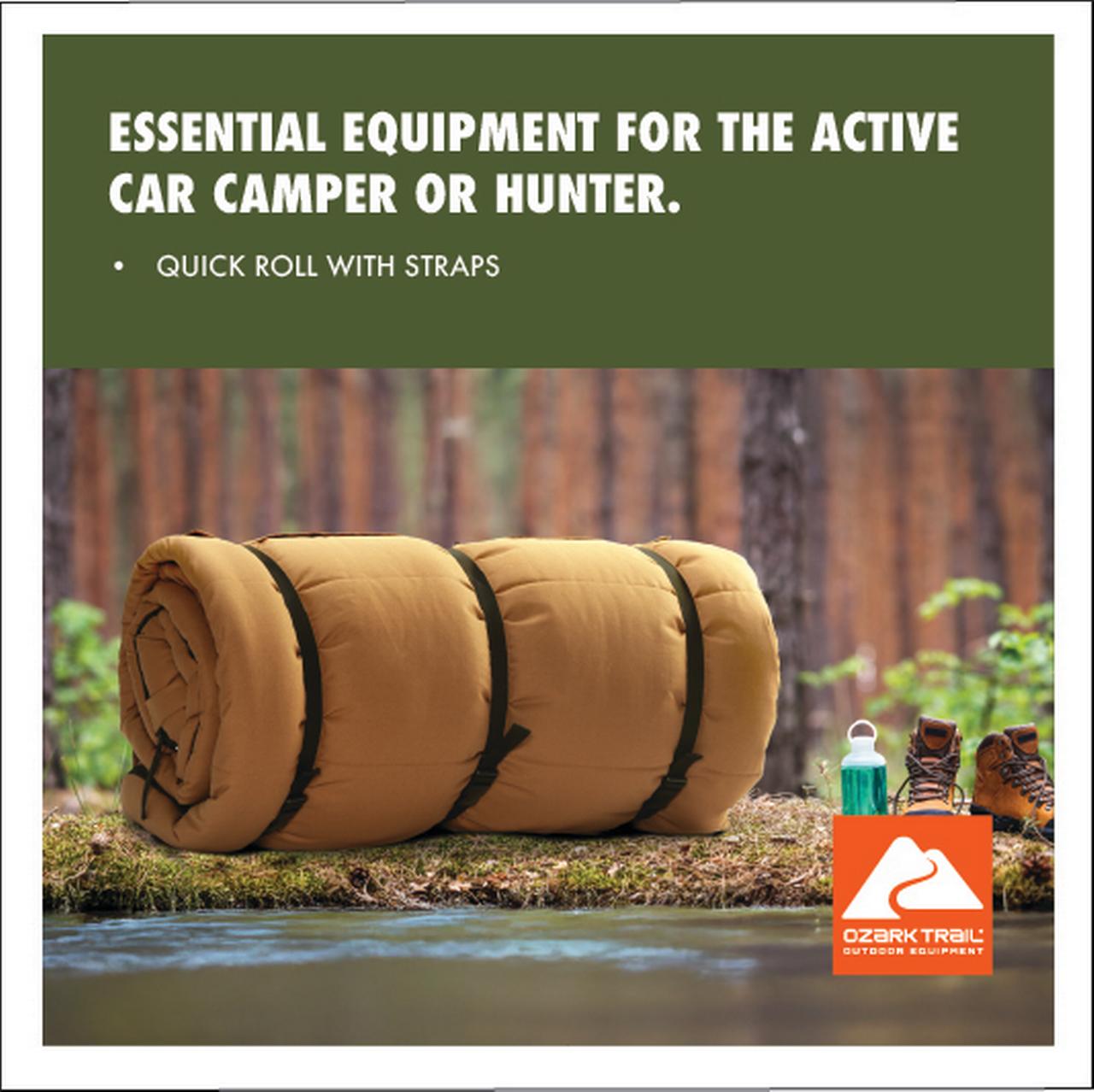 OZARK TRAIL 15 DEGREE COLD WEATHER RECTANGLE CANVAS SLEEPING BAG, 84”X36”, TAN