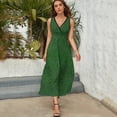 thumbnail image 3 of Grass Turf Fake Grass Green Grass Womens Night Club Maxi Dress V Neck Sleeveless Bohemia Long Dresses, 3 of 9