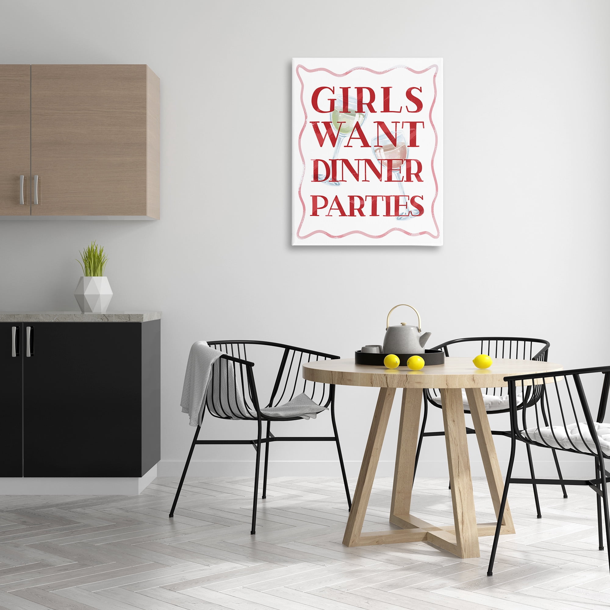 Stupell Industries Girls Want Dinner Parties Food & Beverage Painting Gallery Wrapped Canvas Art Print Wall Art, 30 x 40