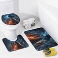 thumbnail image 4 of 4 Pcs Shower Curtain Set Darth Vader Shower Curtain with 12 Hooks, Non-Slip Rugs,Toilet Lid Cover And Bath Mat for Bathroom Decor, 4 of 8