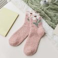 thumbnail image 4 of CUZIBR Cozy Socks Cartoon Animal Pattern Winter Warm Slipper Socks Non Thicken Plush Stockings Sleeping Breathable Lightweight Footwear,Pink,One Size, 4 of 4
