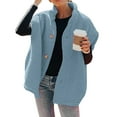 thumbnail image 2 of WTOBBY Women's Fuzzy Fleece Vest Casual Oversized Warm Button Down Vest Jacket with Pockets, Soft and Cozy Vest for Relaxed and Comfortable Outfits,Blue S, 2 of 8