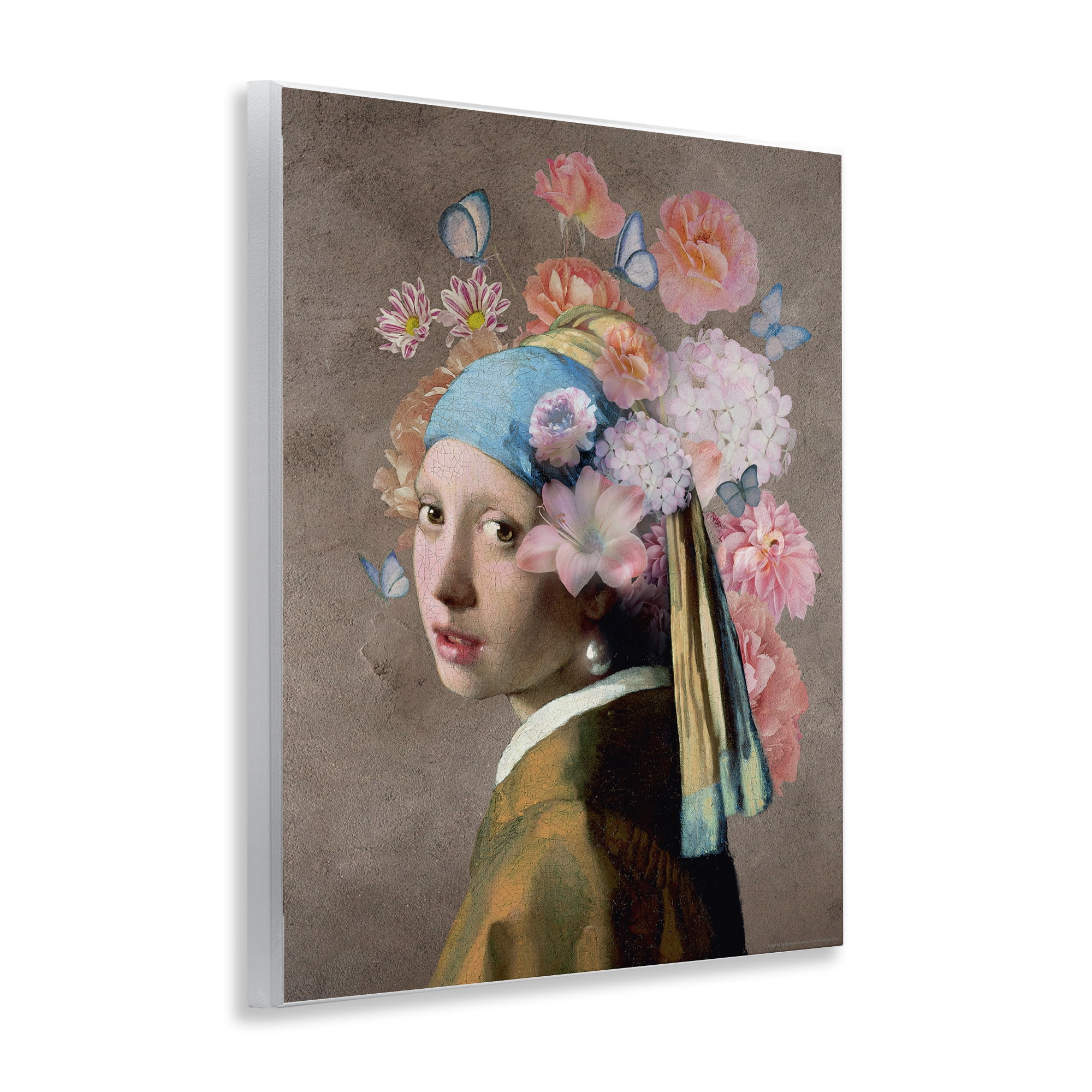 Stupell Industries Classic Portrait with Flowers Plants & Flowers Painting Unframed Art Print Wall Art, 11 x 14