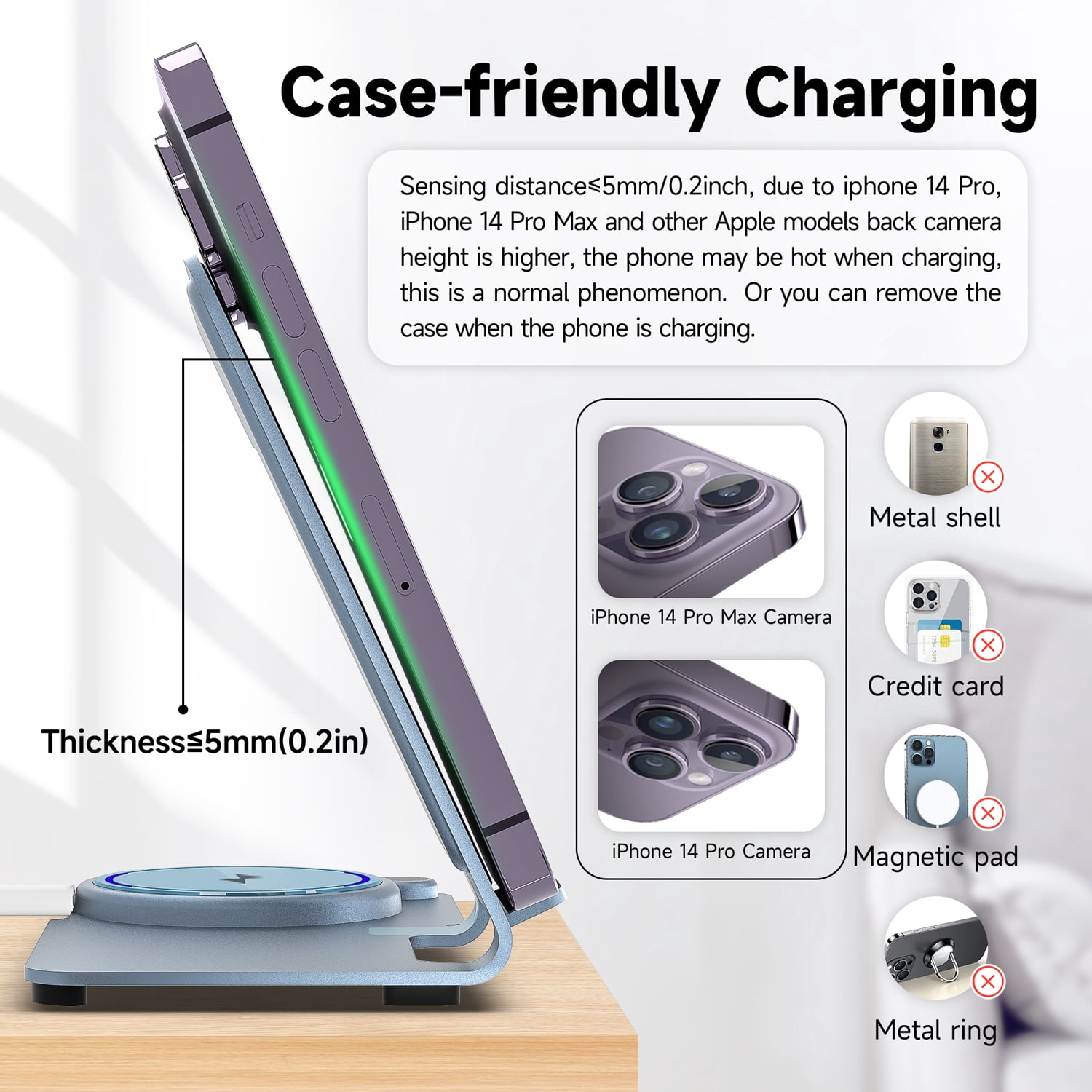 Wireless Charger, Aluminum Alloy 3 in 1 Wireless Charging Station for Apple iPhone/iWatch/Airpods,iPhone 14,13,12,11 (Pro, ProMax)/XS/XR/XS/X/8(Plus),iWatch8/7/6/SE/5/4/3/2,AirPods 3/2/pro