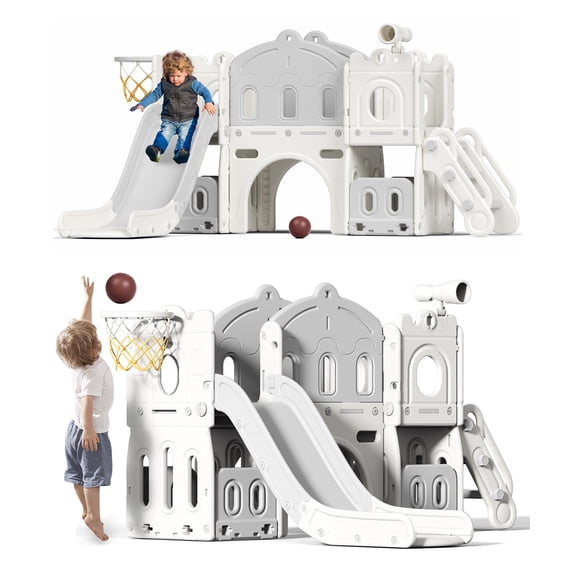 XJD 8-in-1 Toddler Slide,Kids Slide for Toddlers Age 1 ,Indoor Outdoor Slide Toddler Playset Toddler Playground Sets for Backyards