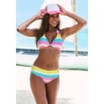 thumbnail image 3 of LASCANA Women's Striped Mid Rise Bikini Swimsuit Bottom Glitter Detail, 3 of 6