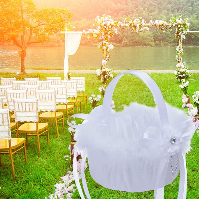 Cesta de Cintas de Accs Decorativos Elegante Bowknot Suave Romántico Yotijar Cesta de boda
