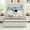 White + MDF+Steel+Queen, variant on Farmhouse Full Size Bed Frame with Storage Headboard and Drawers,Charging Station & LED Lights,Natural