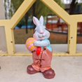 thumbnail image 2 of Easter Egg Rabbit Statue Home Garden Desktop Cartoon Bunny Holding Resin Ornament Decoration Easter Decoration, 2 of 4
