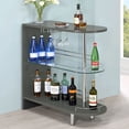 thumbnail image 2 of Adolfo Rectangular 2-tier Home Bar Table Grey High Gloss, 2 of 9