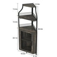 thumbnail image 1 of GloryStar Farmhouse Wine Bar Corner Cabinet with Storage, Small Buffet Sideboard with Detachable Rack and Buffet Mesh Door, Glass Rack, Liquor Coffee Bar Cupboard for Kitchen, Dining Room, 1 of 8
