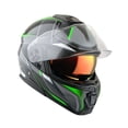 thumbnail image 4 of Martian Motorcycle Modular Full Face Helmet Flip up Dual Visor Sun Shield: HG362 Grey Green, 4 of 9