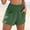Green, variant on Women's Linen Shorts Smocked Elastic Waist Casual Comfy Summer Pull on Beach Shorts with Pocket