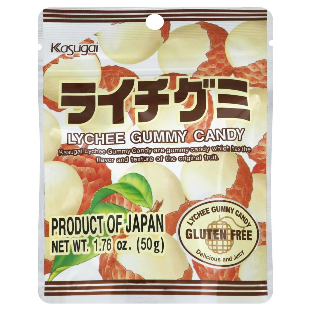 Kasugai Gummy Candy, Lychee, 1.76 oz (Pack of 12)