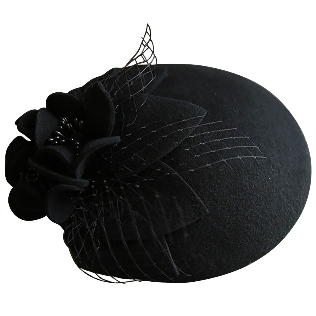 Women Fascinator Vintage Wool Party Fascinator Church Fascinator with