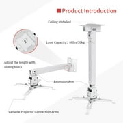 VANKYO Universal Projector Ceiling Mount, Adjustable Height, Rotating Joint, Wall Mount Projectors Bracket, White
