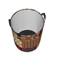 thumbnail image 5 of DouZhe Waterproof Collapsible Large Laundry Baskets, Abstract Tartan Prints Circular Hamper with Handles, 5 of 7