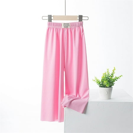 

Simplmasygenix Toddler Pants Cargo Wide Leg Toddler Kids Baby Girls Fashion Cute Sweet Ice Silk Wide Leg Pants Trousers Pants Leggings