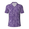 thumbnail image 2 of Daiia Lavender Flowers Pattern Men’s Polo Shirts,Solid Deck Shirt,Classic Fit, Breathable Cotton Polo for Casual and Sport Wear-, 2 of 9