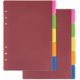 thumbnail image 1 of 2 juegos de 10 hojas de separadores de carpeta A5, 5 separadores de carpeta con 6 agujeros, 21 x 15 cm, separadores de carpeta de polipropileno rojo oscuro esmerilado., 1 of 6