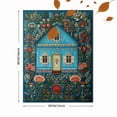 thumbnail image 3 of Folk Art Blue House Floral Canvas Print, Wall Decor for Living Room Bedroom Dining Room Entryway Kitchen Farmhouse Boho, 3 of 8