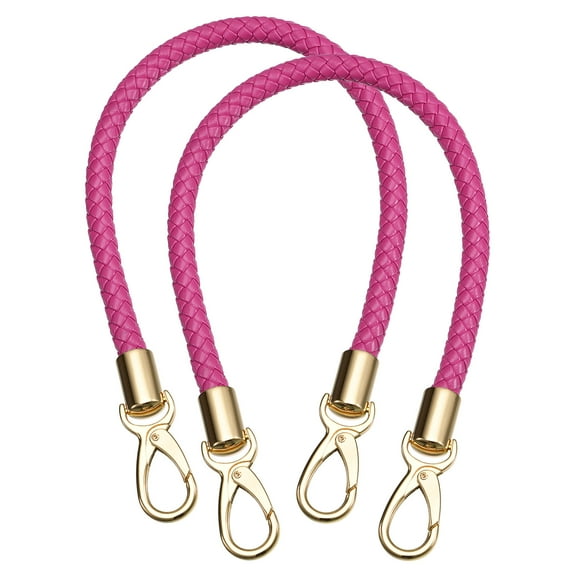 Uxcell 2Pack 50cm/19.7" Braided Leather Purse Replacement Strap for Handbag, Fuchsia