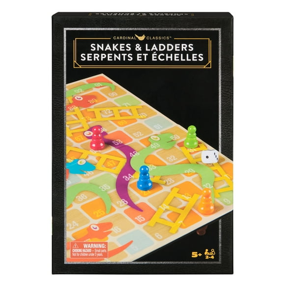 Spin Master Games, Cardinal Classics Snakes & Ladders Board Game, Walmart Exclusive, 2-4 Players, for Ages 5 & Up, Spin Master Games, Cardinal Classics Snakes & Ladders Board Game, Walmart Exclusive, 2-4 Players, for Ages 5 & Up