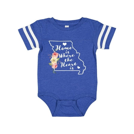 

Inktastic Missouri Home is Where the Heart is with Watercolor Floral Gift Baby Boy or Baby Girl Bodysuit