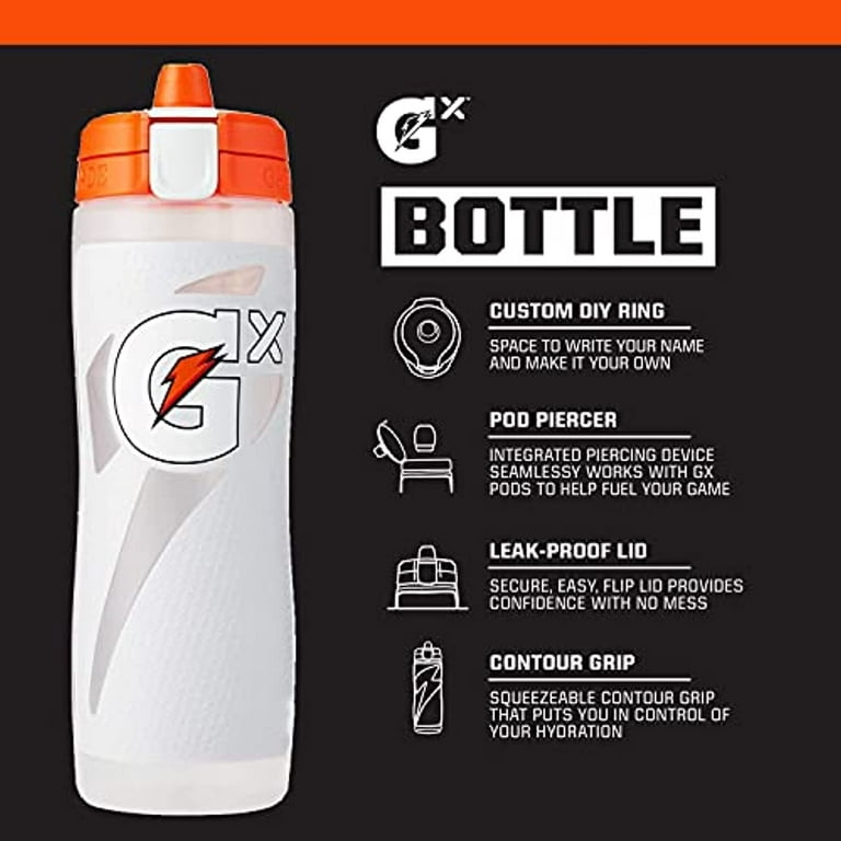 Gatorade Gx Hydration System, Non-Slip Gx Squeeze Bottles & Gx Sports Drink  Concentrate Pods