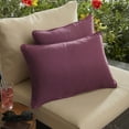 thumbnail image 2 of Set of 2 13" x 20" Iris Purple Canvas Solid Sunbrella Outdoor Lumbar Pillows, 2 of 2