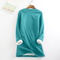 thumbnail image 4 of Dezsed Women's Warm Sherpa Lined Sweatshirt Pullover Crewneck Long Sleeve Fleece Lined Shirts Loungewear Tops Winter Blue B XXXXL, 4 of 7