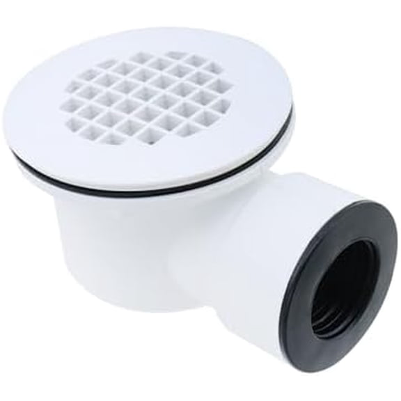 PVC Side Outlet Drain Assembly, Fits 1.5 or 2 Inch Pipe for Shower Base, Low Profile Bathroom Floor Drain Replacement with Perforated Strainer$$Tools & Hardware Other