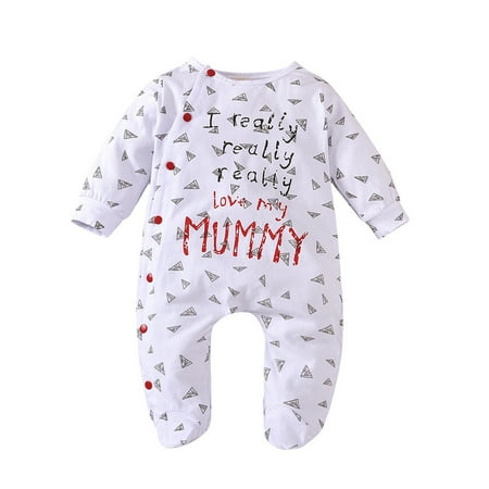 

Baby Sleepers Gender Neutral Newborn Clothes Baby Girl Onesies Crawlsuit Bodysuit Baby Printed Red 9M