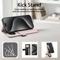 thumbnail image 4 of ESEBLE Leather For Google Pixel 9 Pro XL / Pixel 10 Pro XL Case With 3-Card Holder Zipper Bills Slot, Makeup Mirror，Soft PU Leather Detachable Lanyard Shoulder Strap And Wristlet Wallet Case,Purple, 4 of 7