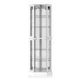 thumbnail image 6 of BELLEZE Lighted 3-Side Glass Display Curio Cabinet with Tempered Glass Doors and Shelves, Curved Wood Corner Cabinet with Bulb, Corner Curio Storage Rack for Bar and Liquor Storage - Ashfield (White), 6 of 7