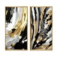 thumbnail image 2 of Designart "Cadence Of Delight Abstract Black And Gold IV" Abstract Painting Framed Wall Art Set Of 2 - Modern Gold Frame Gallery Set For Office Decor, 2 of 6