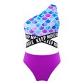 thumbnail image 2 of YONGHS Kids Girls 2PCS Bikini Sets Swimsuit One Shoulder Floral Crop Top with Bottoms Swimwear Purple Fish Scales 14, 2 of 6