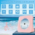 thumbnail image 7 of Bluetooth CD Player with  FM Radio/USB/AUX, Portable CD Player, Home Pink CD Music Player with HIFI Speakers, Remote Control, Dust Cover, 7 of 7