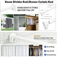 thumbnail image 4 of Mxdfafa Matte White Heavy Duty Tension Curtain Rod, 43-63in No Drill Rustproof Carbon Steel Adjustable Rod for Bathroom, Closet, Balcony & Room Divider, 4 of 9