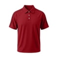thumbnail image 6 of GrmtClth Men's Cotton Polo Shirts Business Striped Shoulder Golf Polos Basic Collared Button Down Tee Trendy Comfortable Short Sleeves Clothes Wine 2XL, 6 of 7