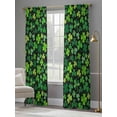 thumbnail image 4 of Saint Patrick's Day Sheer Curtains 96 Inch Length 2 Panels Set Window Treatments, Spring Farmhouse Botanical Clovers Rod Pocket Semi Curtains for Living Room/Bedroom/Kitchen Décor, 104"W x 96"L, 4 of 7