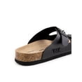 thumbnail image 3 of Yours 2 Keep Sandals, Cork Footbed, Footbed Sandal, Medium, 1 in, Cork, Open Toe, Black, Mens 12-12.5 / Womens 13.5-14, 3 of 5