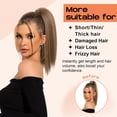 thumbnail image 5 of Short Blonde Drawstring Ponytail Extension,  Straight Multi-Layered Lightweight Fluffy Tangle-Resistant Clip in Ponytail Hair Extensions Smooth Soft Synthetic Hairpiece, 5 of 12