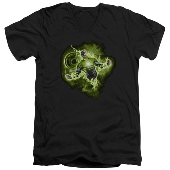 Green Lantern Lantern Nebula S/S Adult V-Neck T-Shirt Black