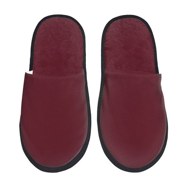 Fotbe Maroon Pantuflas Peludas para Mujer con Estampado, Zapatillas de Peluche, Zapatos de Invierno para Casa, Uso Interior y Exterior-Medium