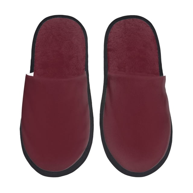 Fotbe Maroon Pantuflas Peludas para Mujer con Estampado, Zapatillas de Peluche, Zapatos de Invierno para Casa, Uso Interior y Exterior-Medium