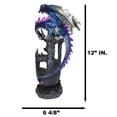 thumbnail image 6 of Medieval Blue Dragon Perching On Abandoned Castle Tower Ruins Figurine 12"H, 6 of 9