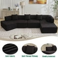 thumbnail image 5 of 140" Modern L-Shaped Sectional Couch for Living Room, No-Assembly Cloud Couch with Chaise, Boucle Modular Sofa, 4-Seat Boneless Foam-Filled Living Room Furniture, Black, 5 of 9