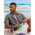 thumbnail image 4 of Camisa COOFANDY A gris oscuro de manga corta para playa, 4 of 6